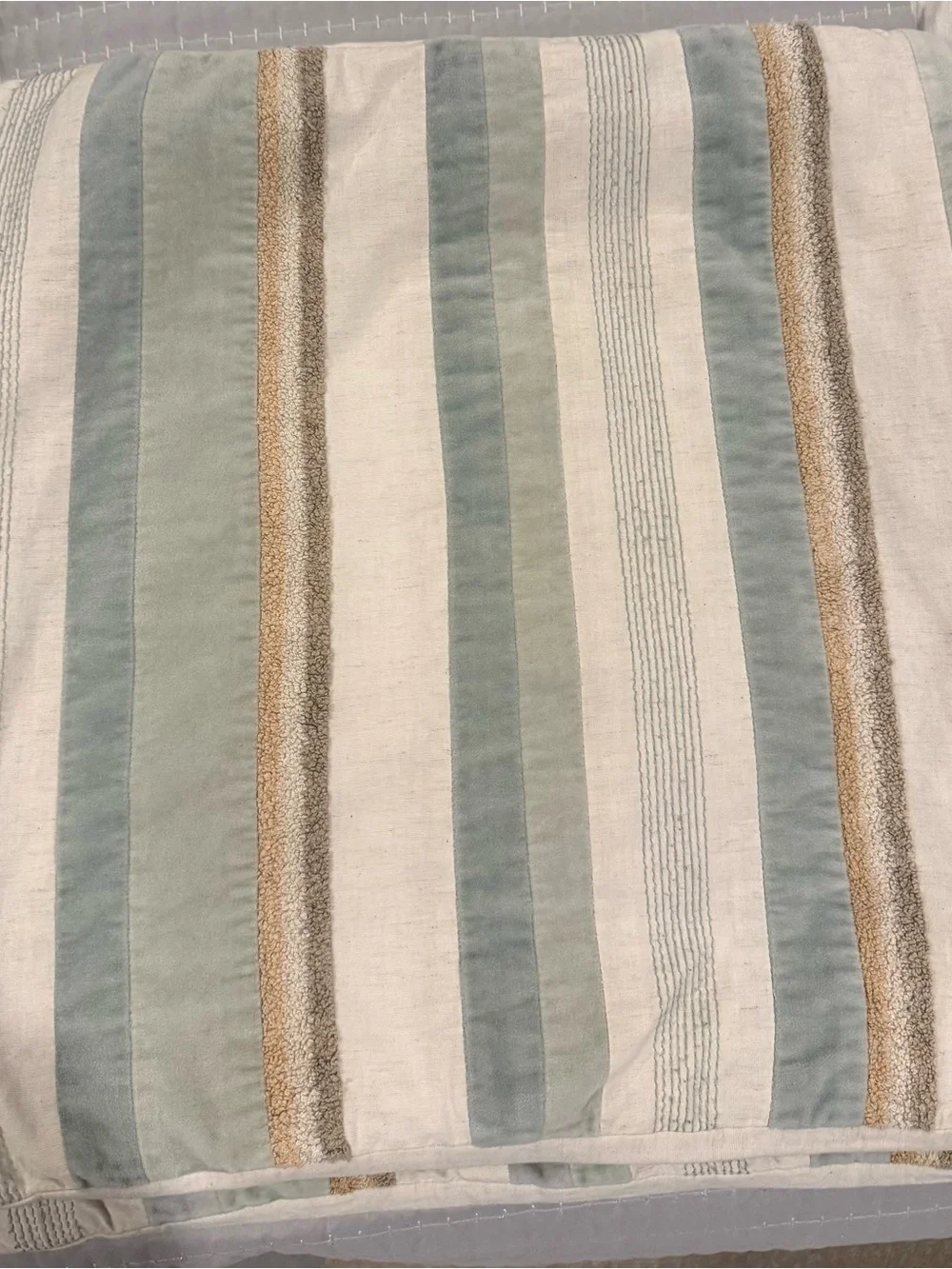 Pier 1 Stripe Pillow Cover in Cream, Sage & Light Blue(4 total)